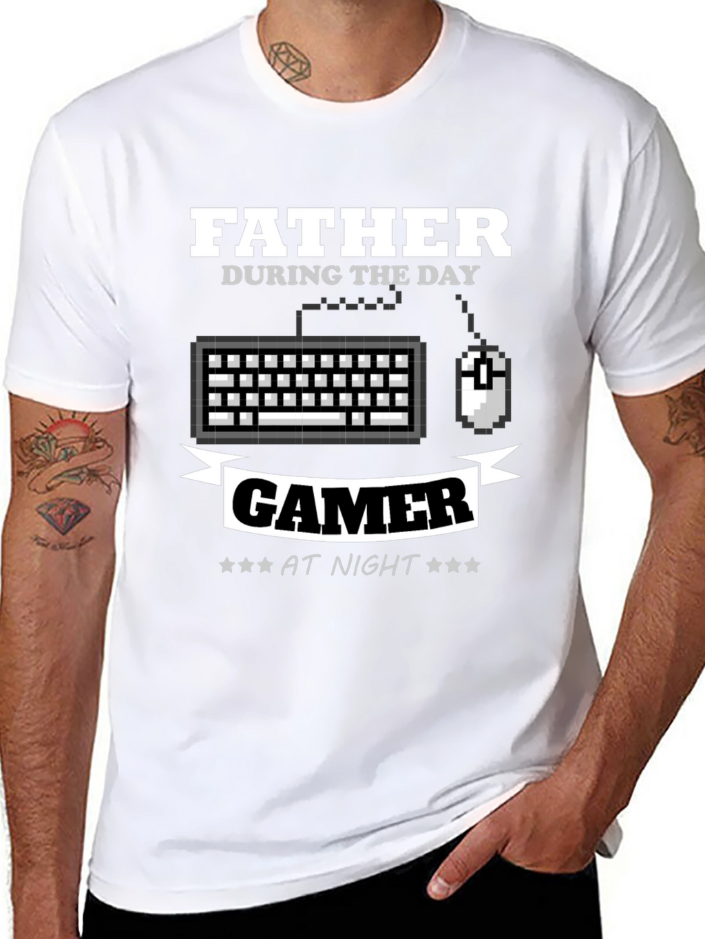 Father Gamer T-Shirt - Day/Night Design