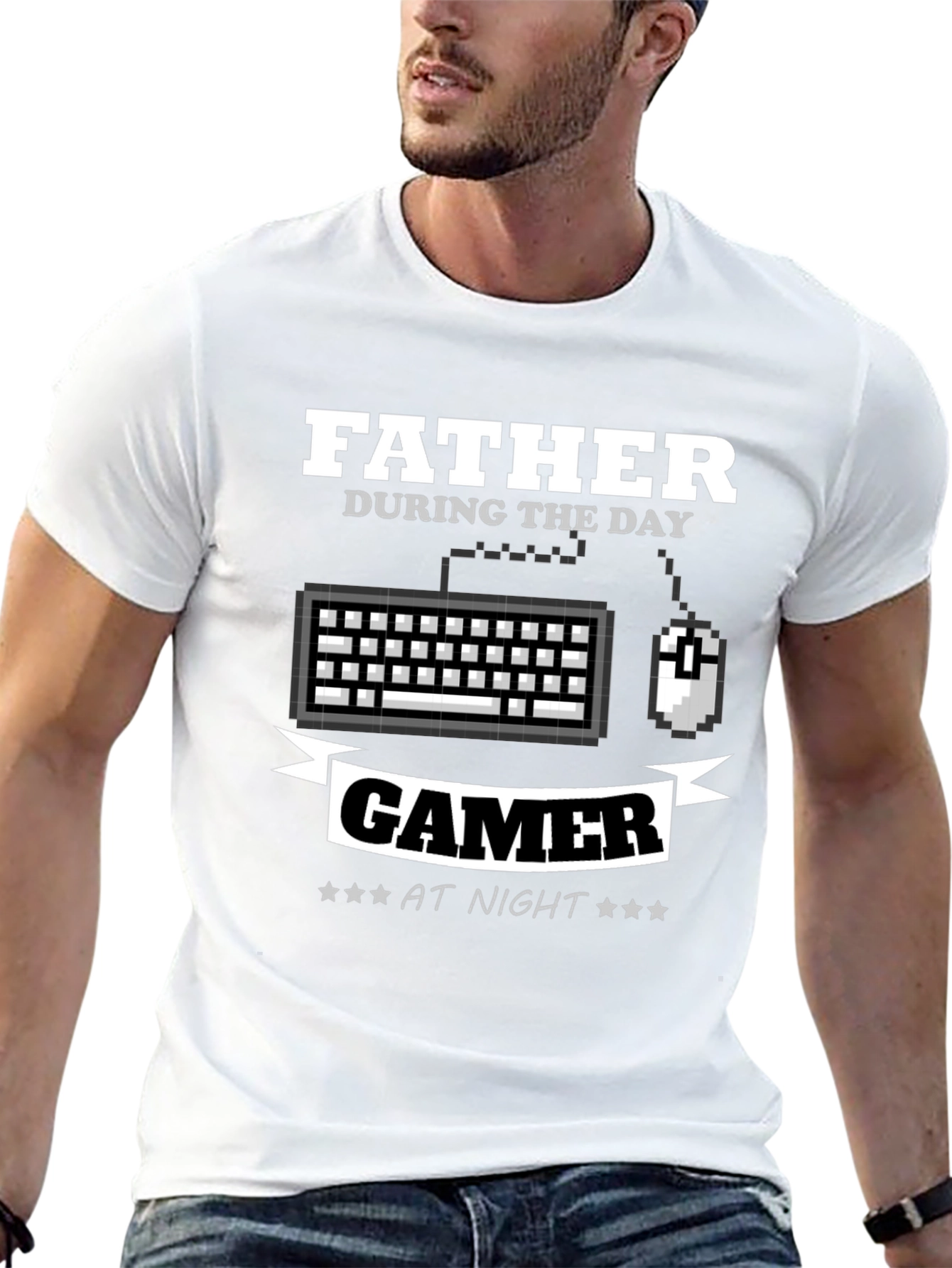 Father Gamer T-Shirt - Day/Night Design