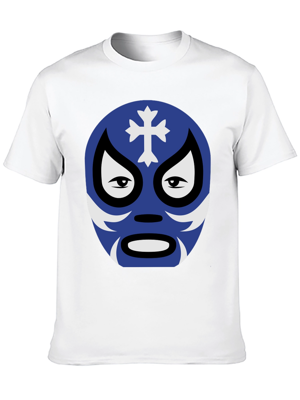 Lucha Libre Mask Graphic Tee - Black Cotton Shirt