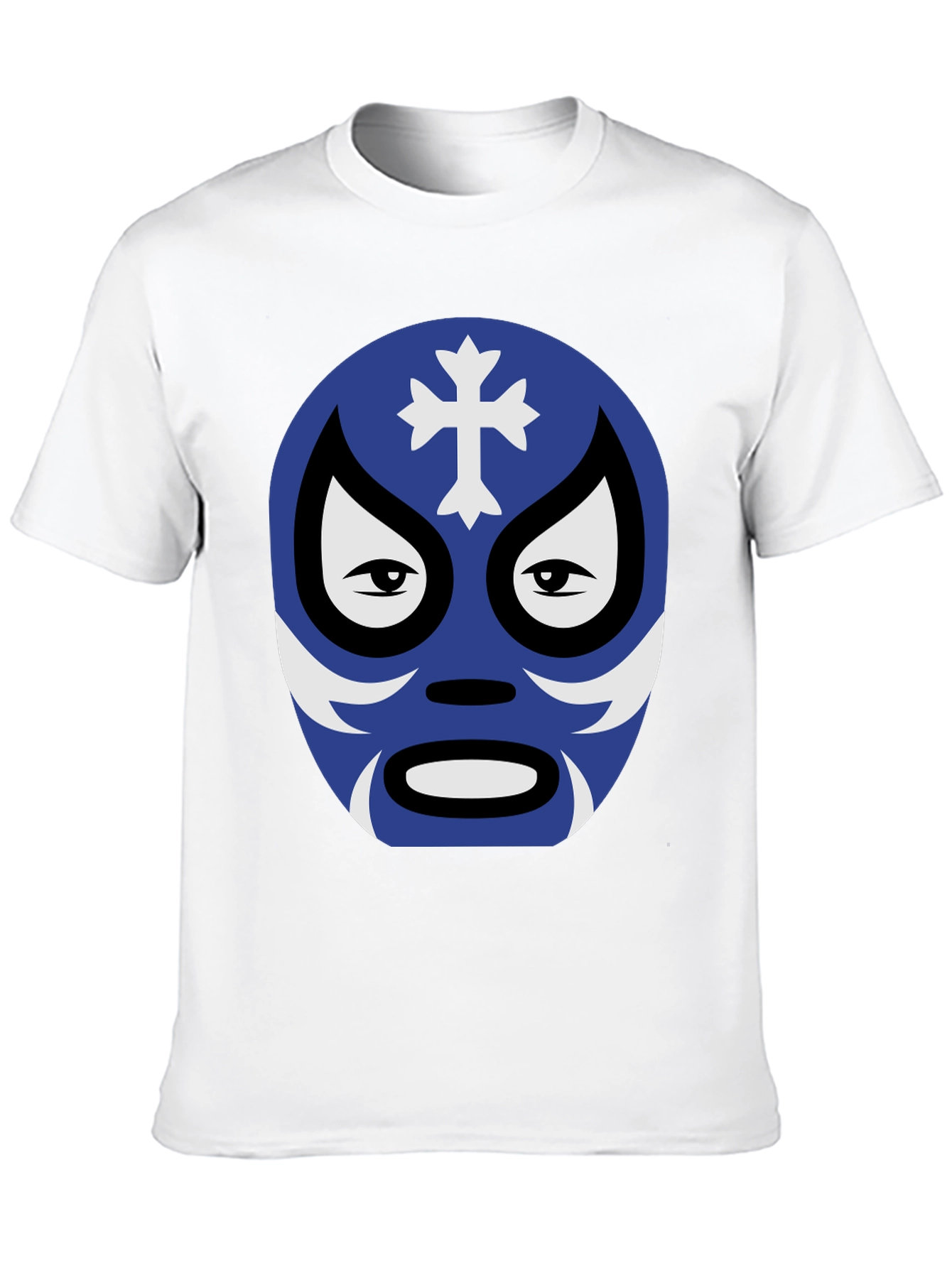 Lucha Libre Mask Graphic Tee - Black Cotton Shirt