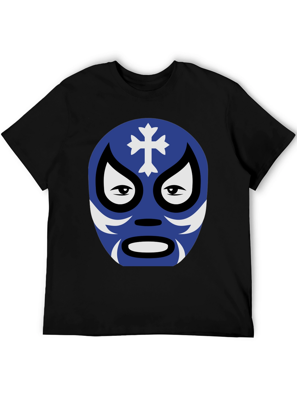 Lucha Libre Mask Graphic Tee - Black Cotton Shirt