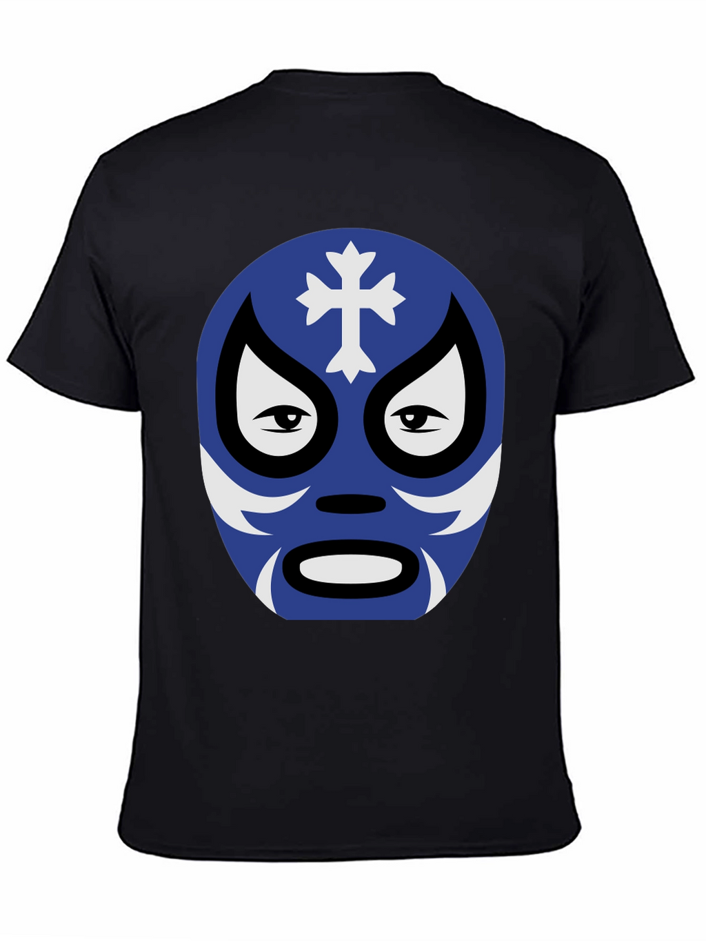 Lucha Libre Mask Graphic Tee - Black Cotton Shirt