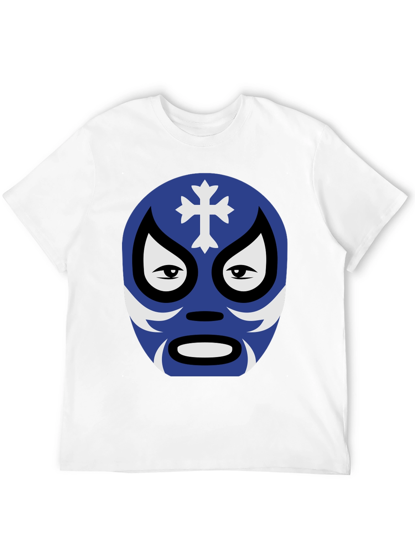 Lucha Libre Mask Graphic Tee - Black Cotton Shirt