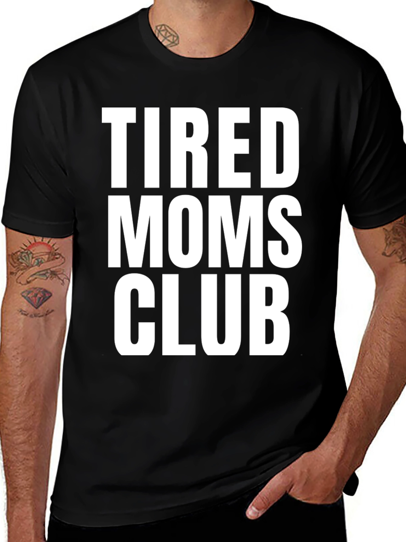 Tired Moms Club Tee - Comfortable Cotton Crew Neck T-Shirt