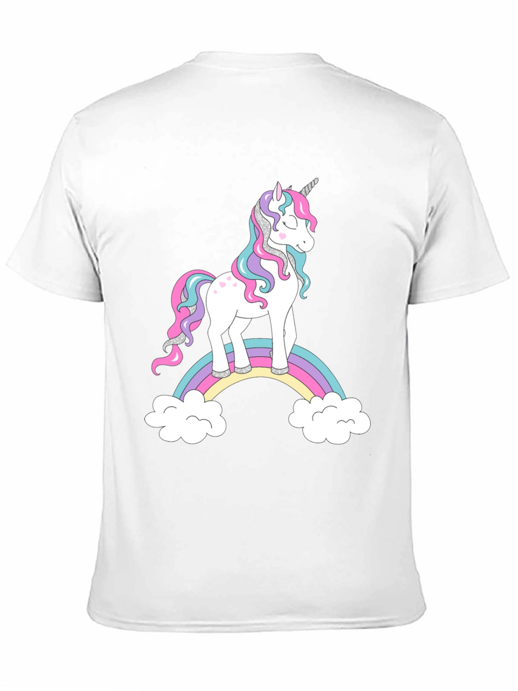 Unicorn Rainbow Graphic Black T-Shirt