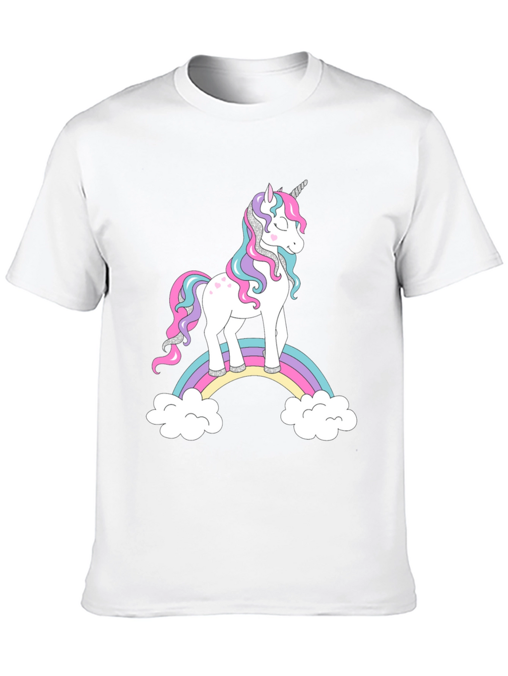 Unicorn Rainbow Graphic Black T-Shirt