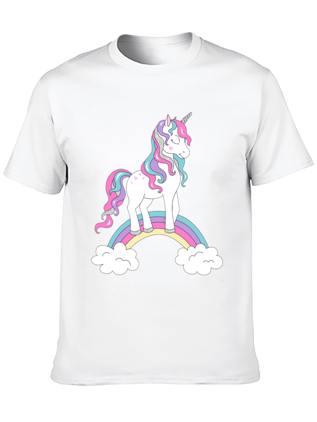 Unicorn Rainbow Graphic Black T-Shirt