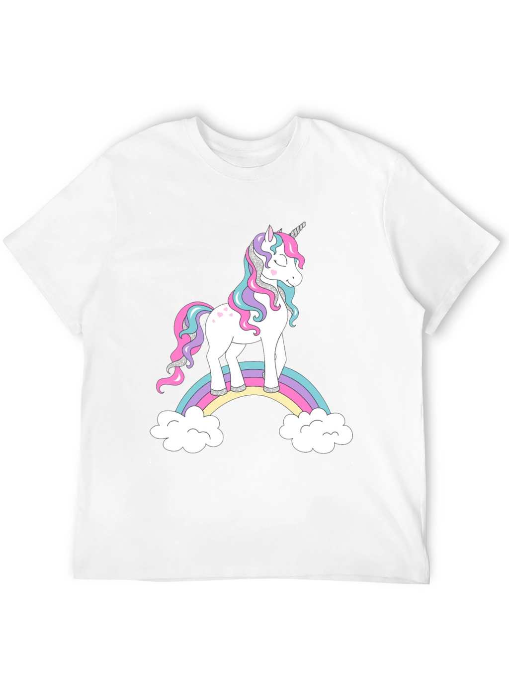Unicorn Rainbow Graphic Black T-Shirt