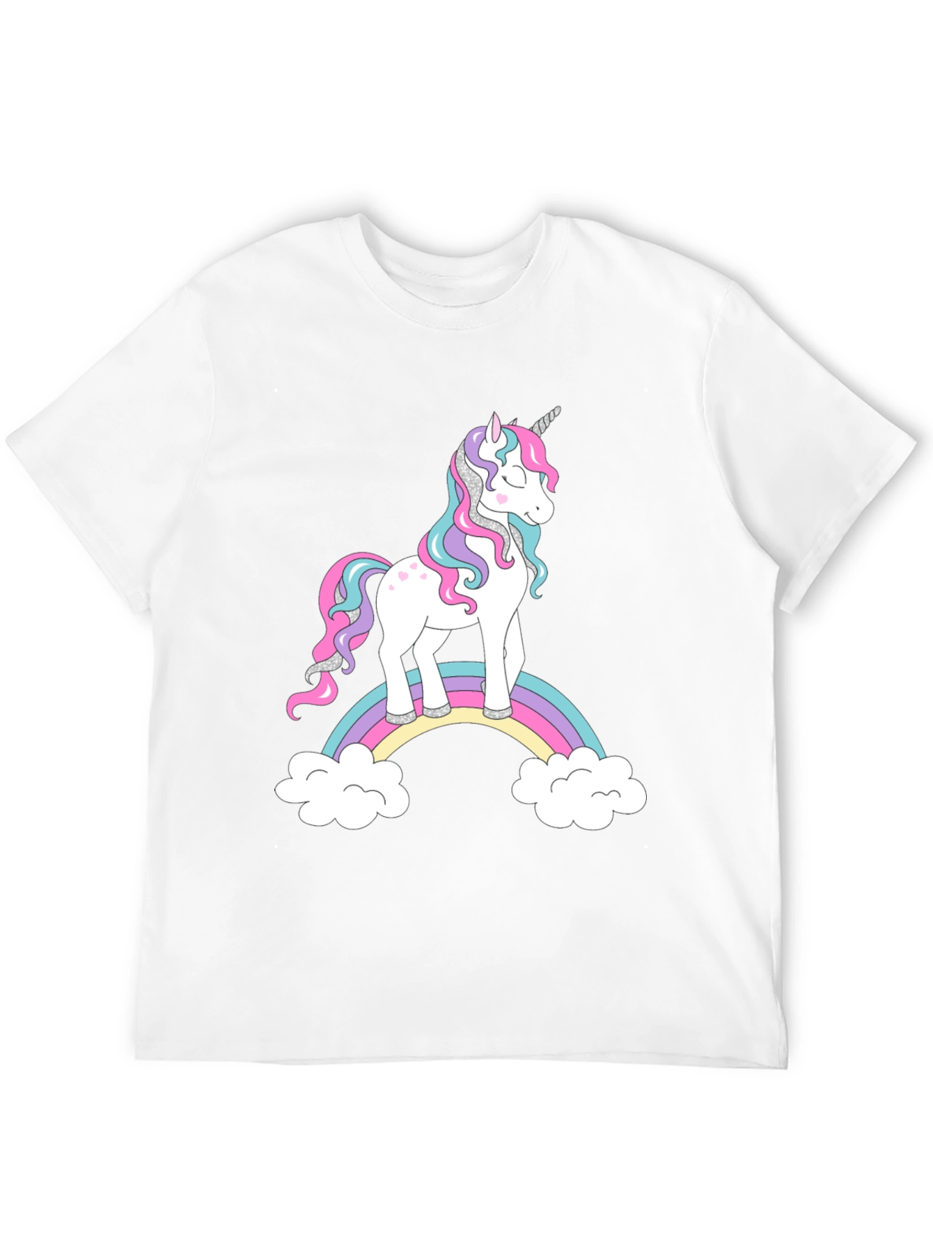 Unicorn Rainbow Graphic Black T-Shirt