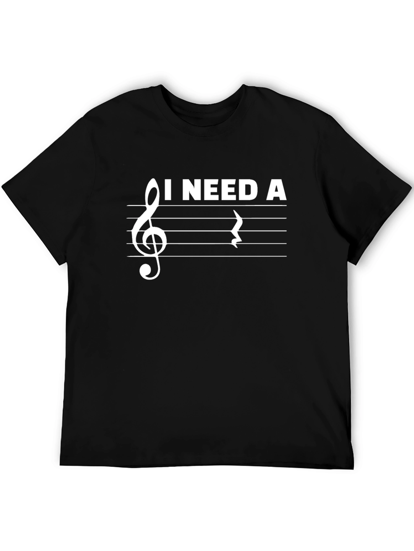 I Need A Rest Funny Music T-Shirt - Black