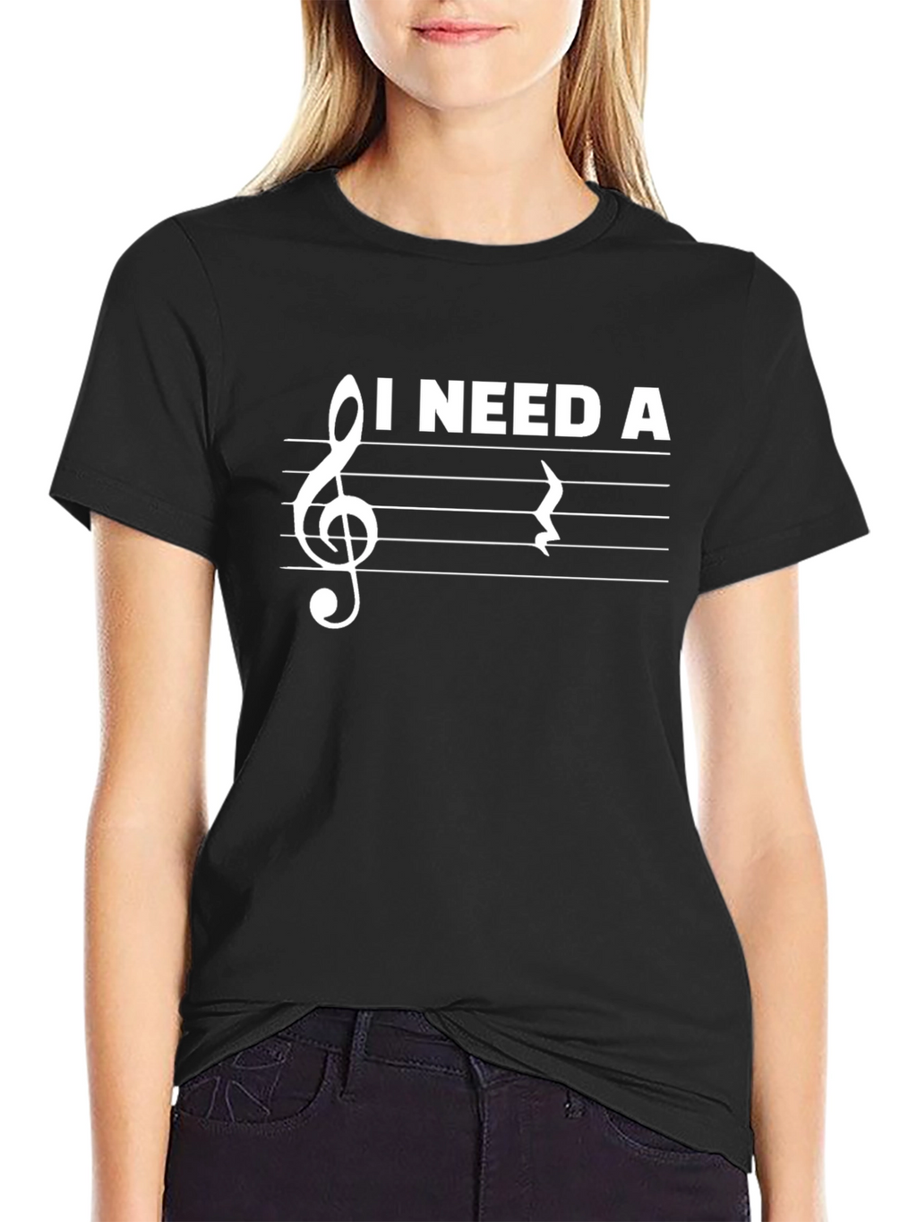 I Need A Rest Funny Music T-Shirt - Black