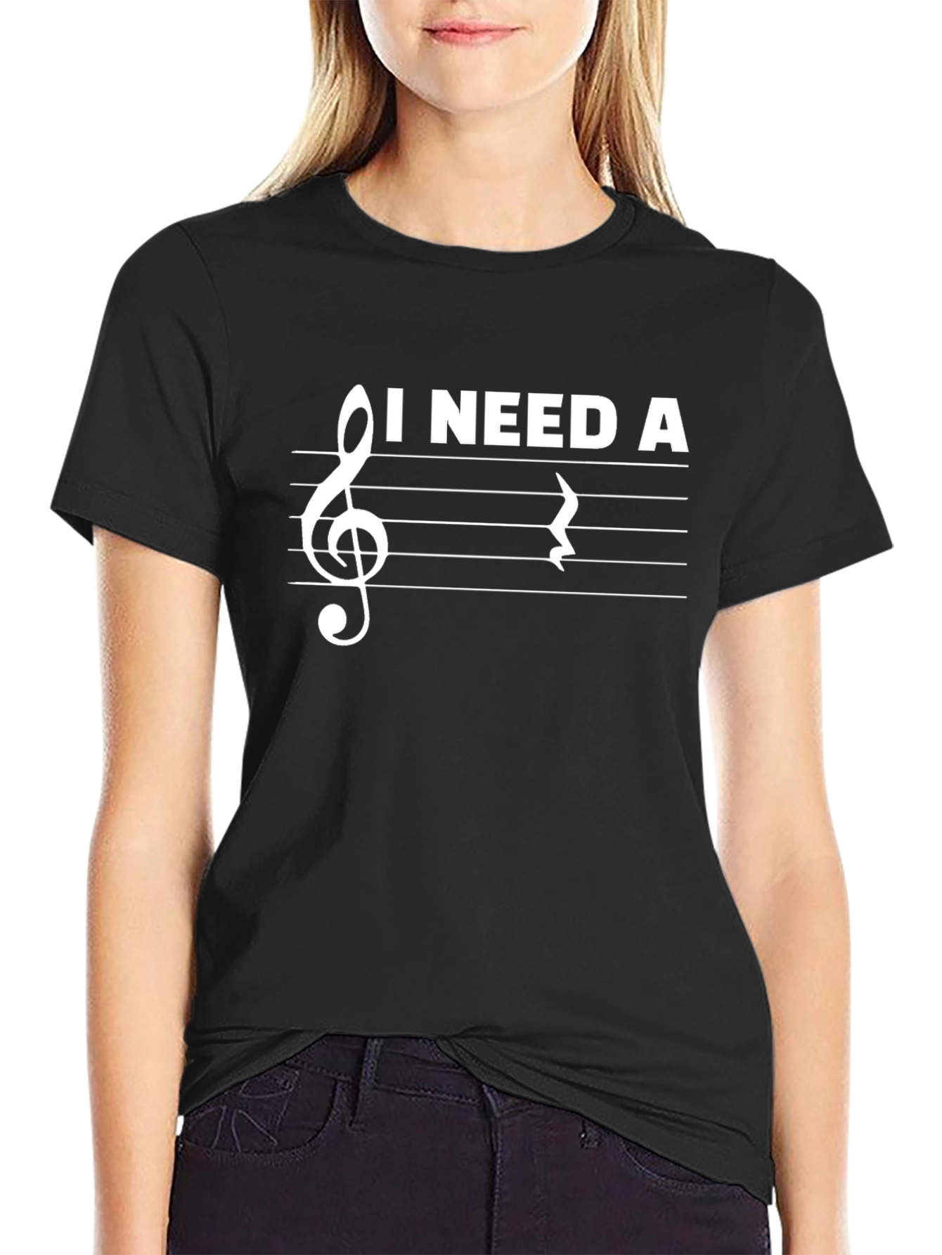 I Need A Rest Funny Music T-Shirt - Black