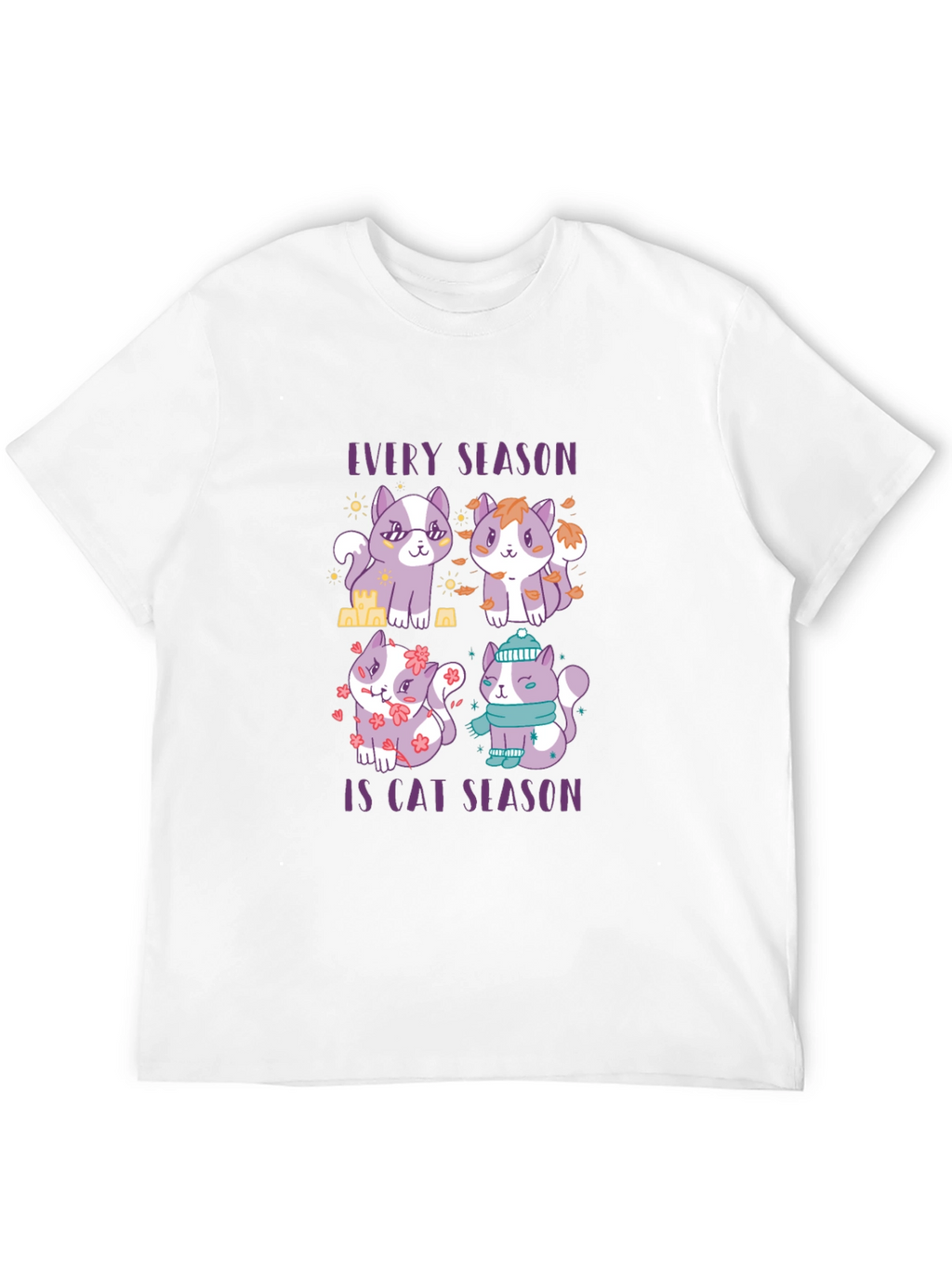 Every Season Is Cat Season Black T-Shirt