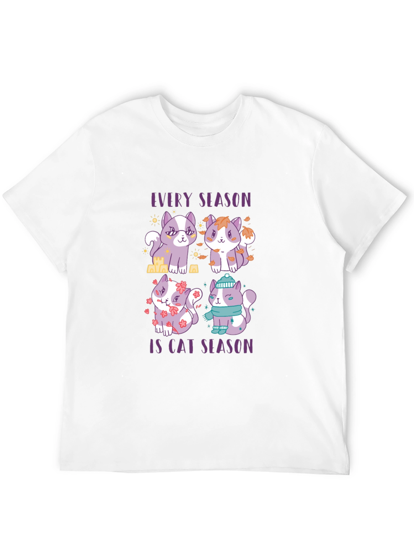 Every Season Is Cat Season Black T-Shirt