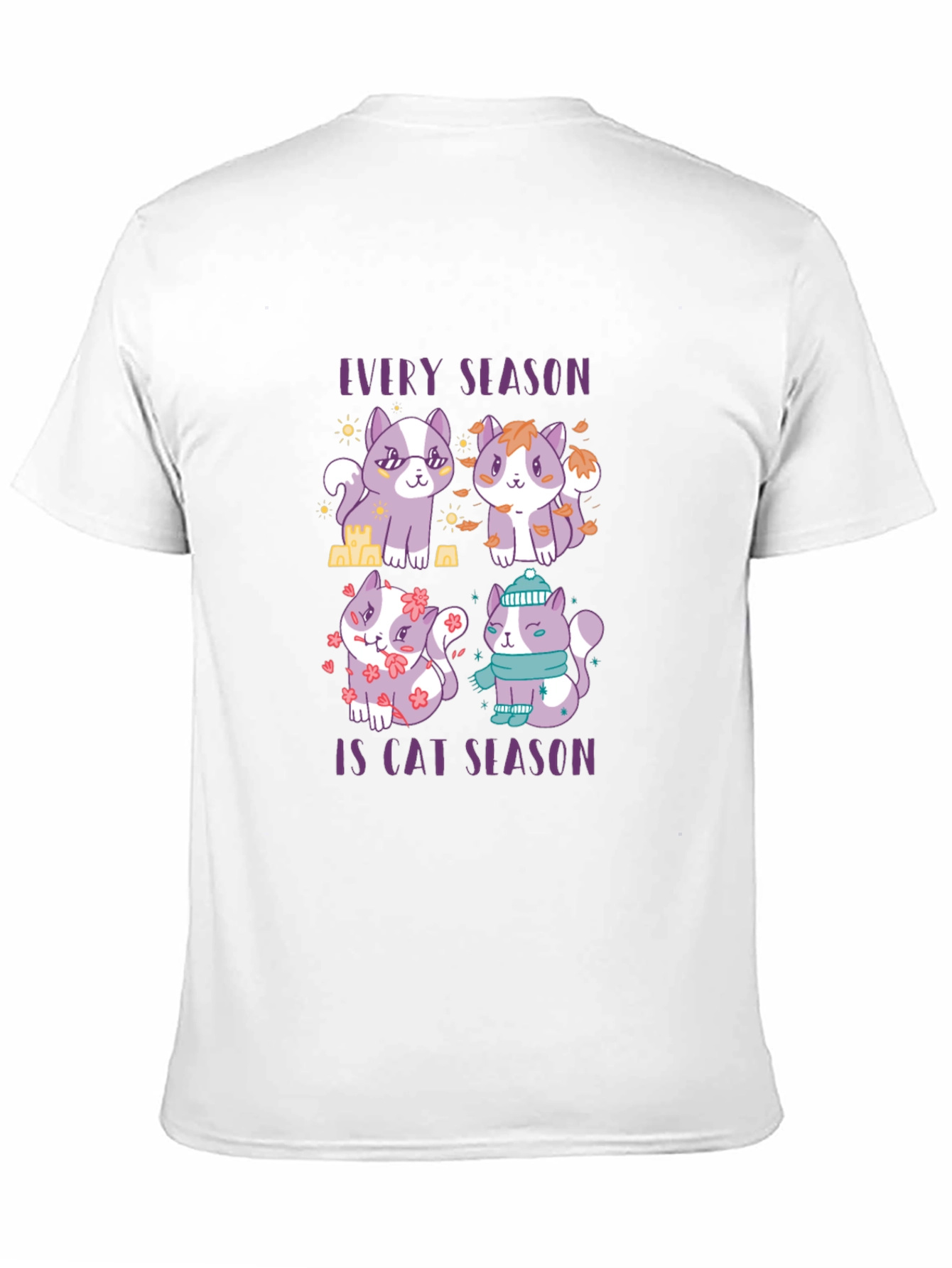 Every Season Is Cat Season Black T-Shirt