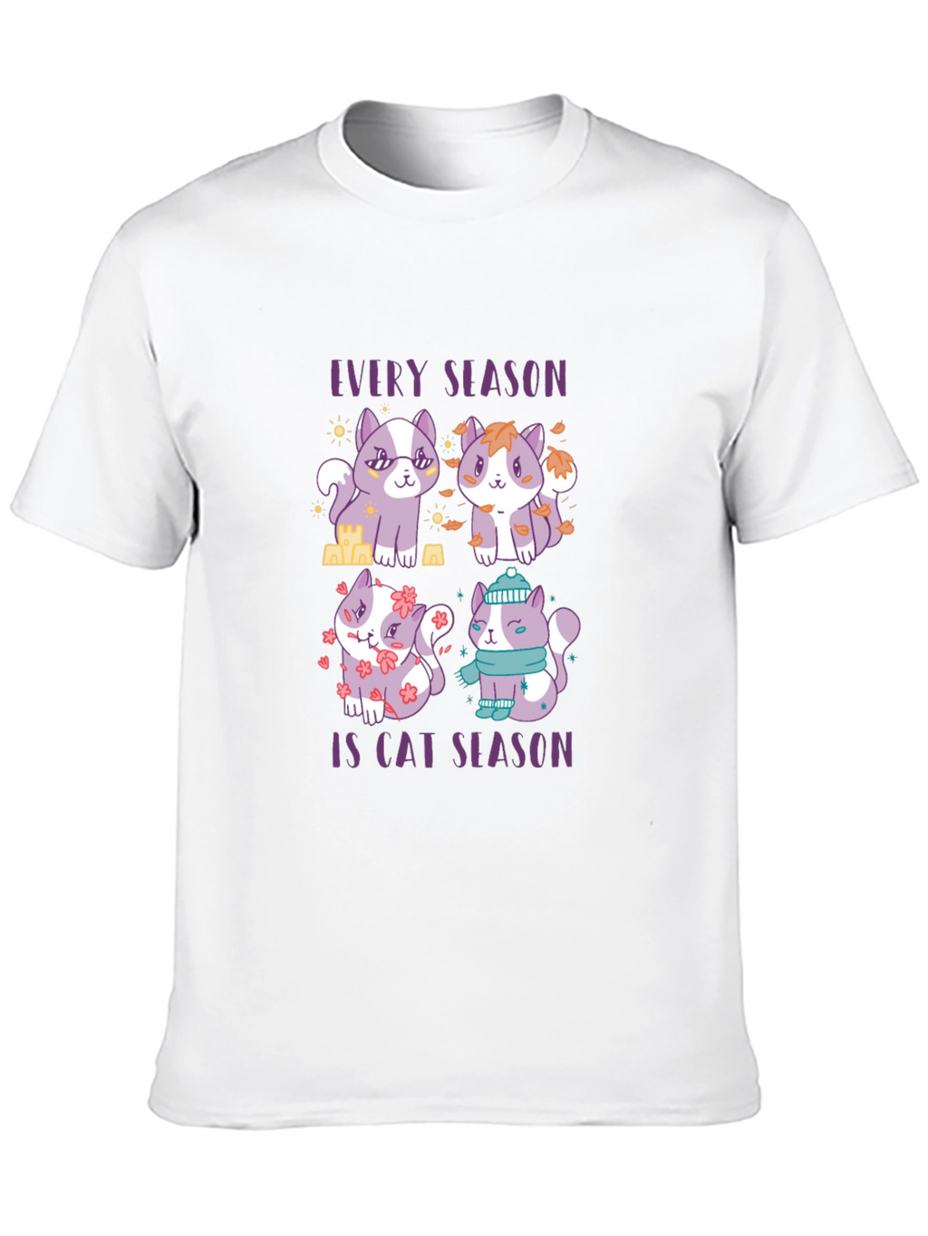 Every Season Is Cat Season Black T-Shirt