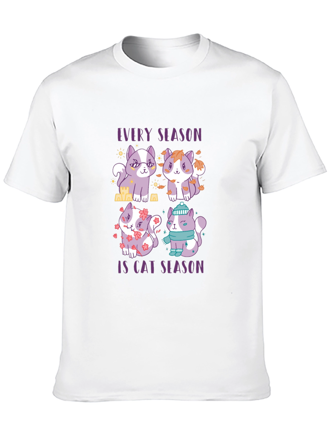 Every Season Is Cat Season Black T-Shirt