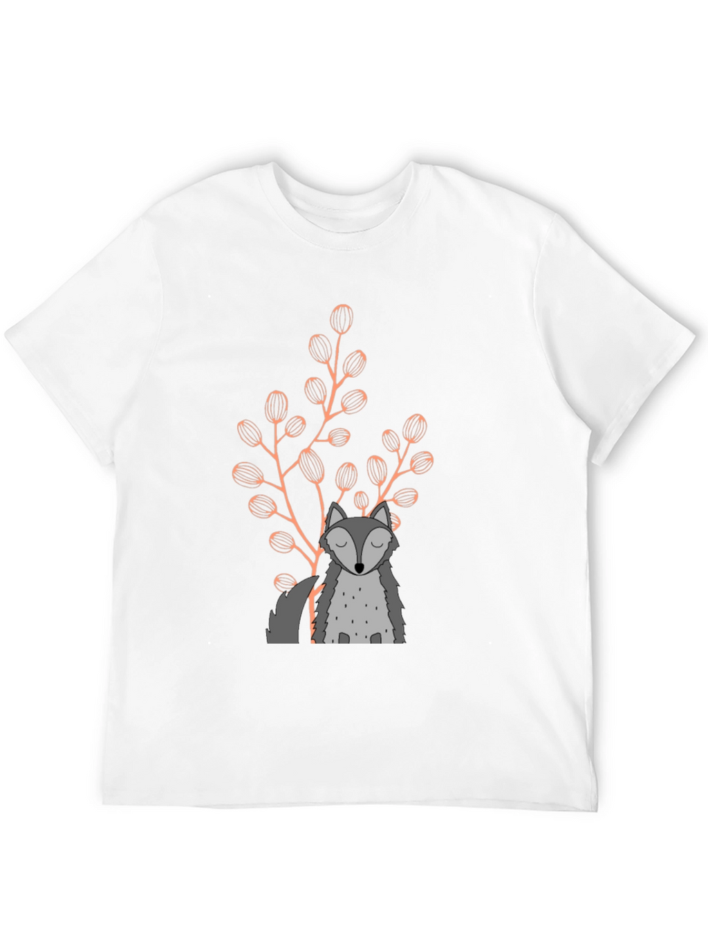 Wolf & Foliage Graphic Black T-Shirt