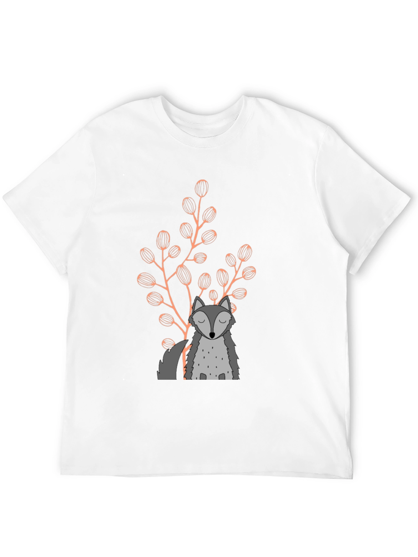 Wolf & Foliage Graphic Black T-Shirt