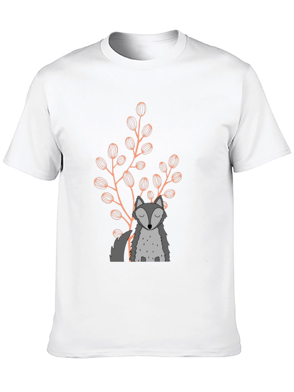 Wolf & Foliage Graphic Black T-Shirt