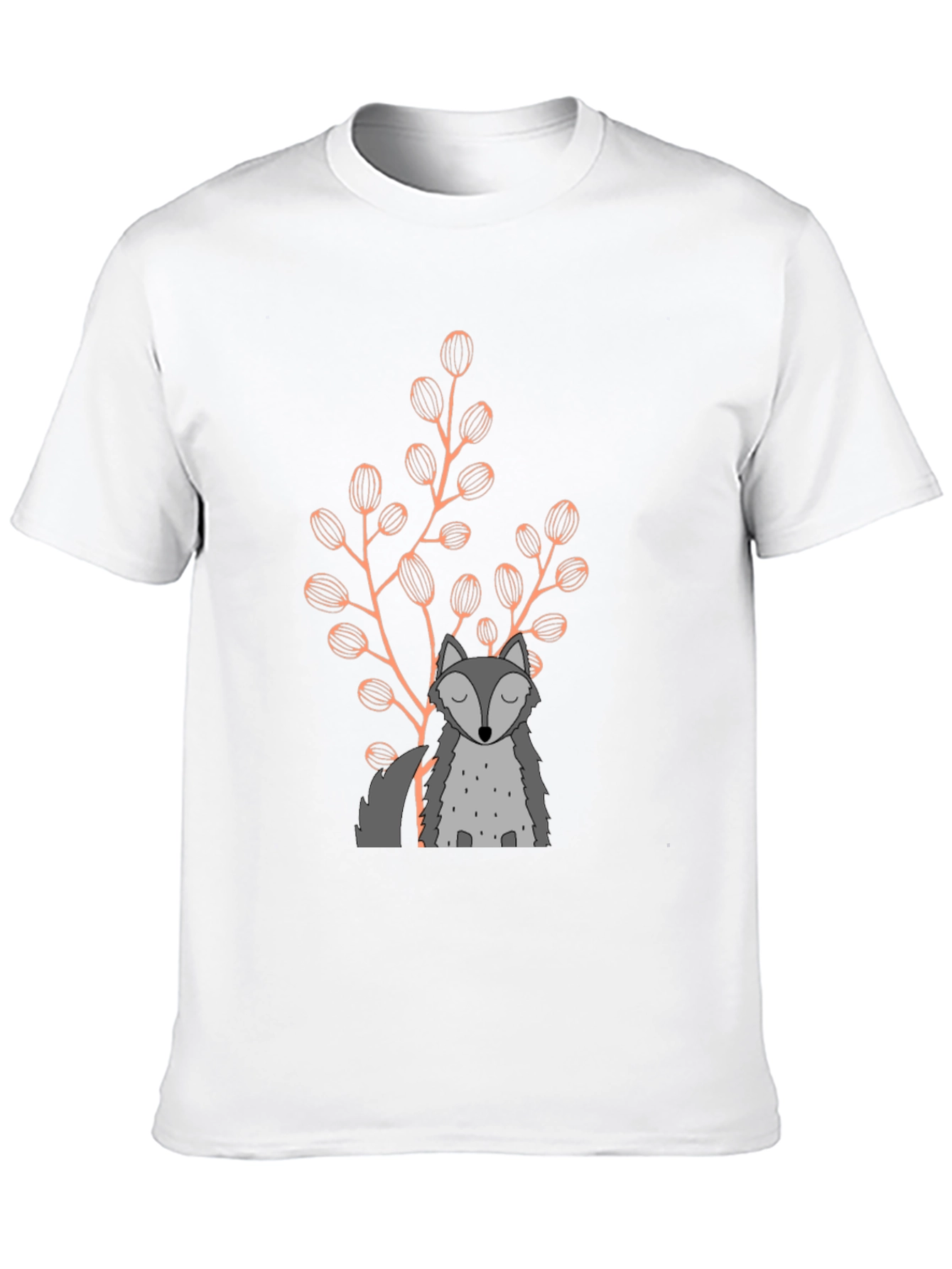 Wolf & Foliage Graphic Black T-Shirt