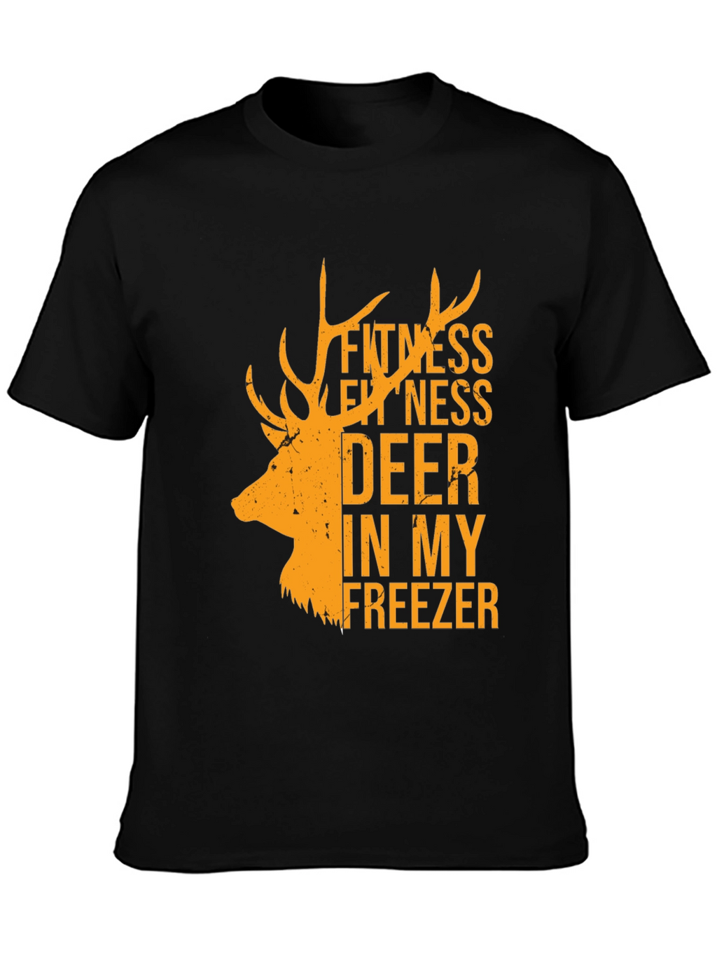 Fitness Deer In My Freezer Black T-Shirt