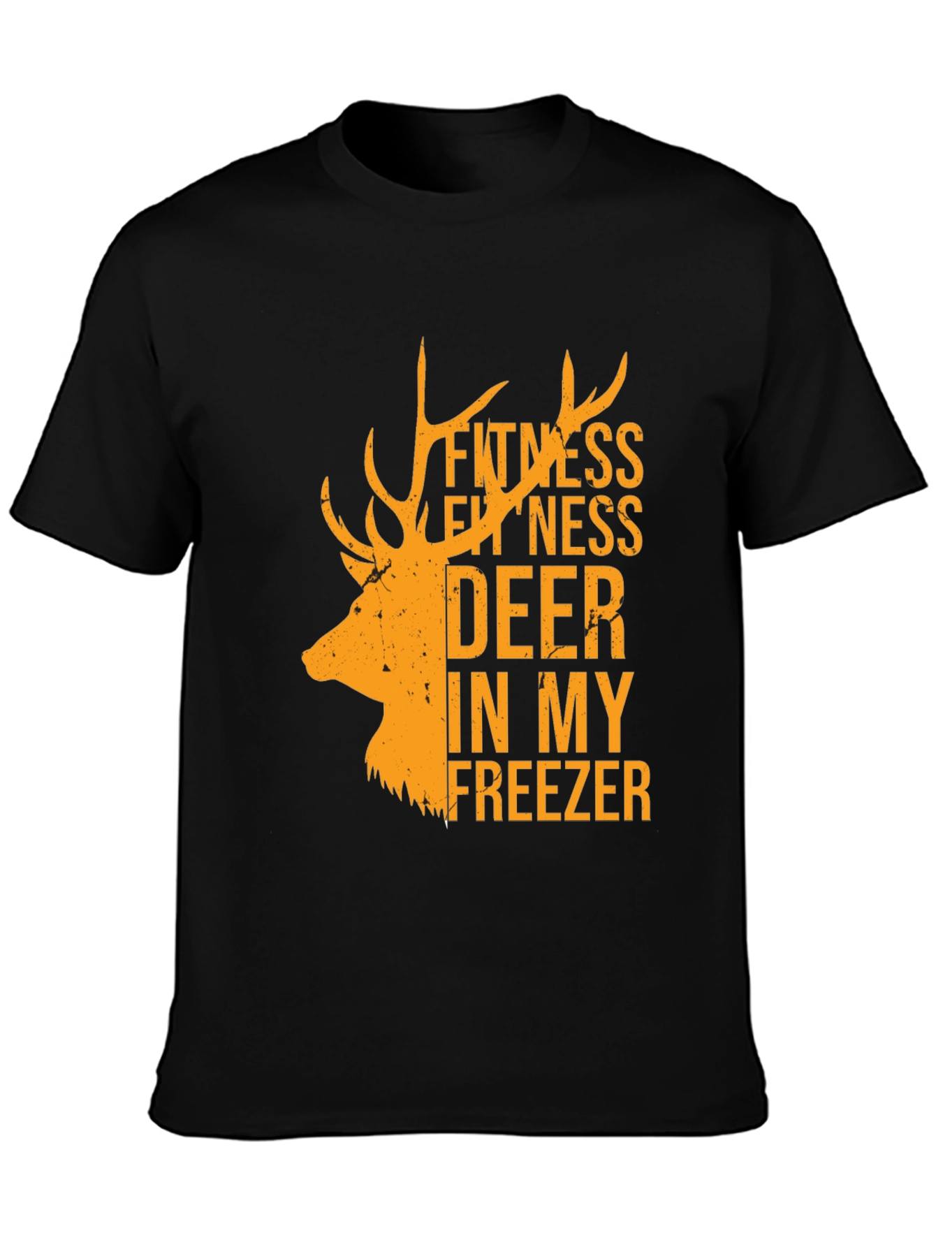 Fitness Deer In My Freezer Black T-Shirt