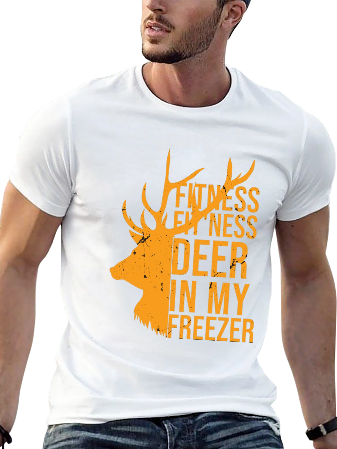 Fitness Deer In My Freezer Black T-Shirt