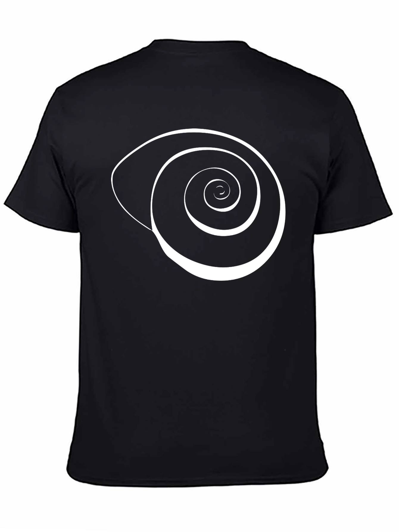 Spiral Graphic Print Black Cotton T-Shirt