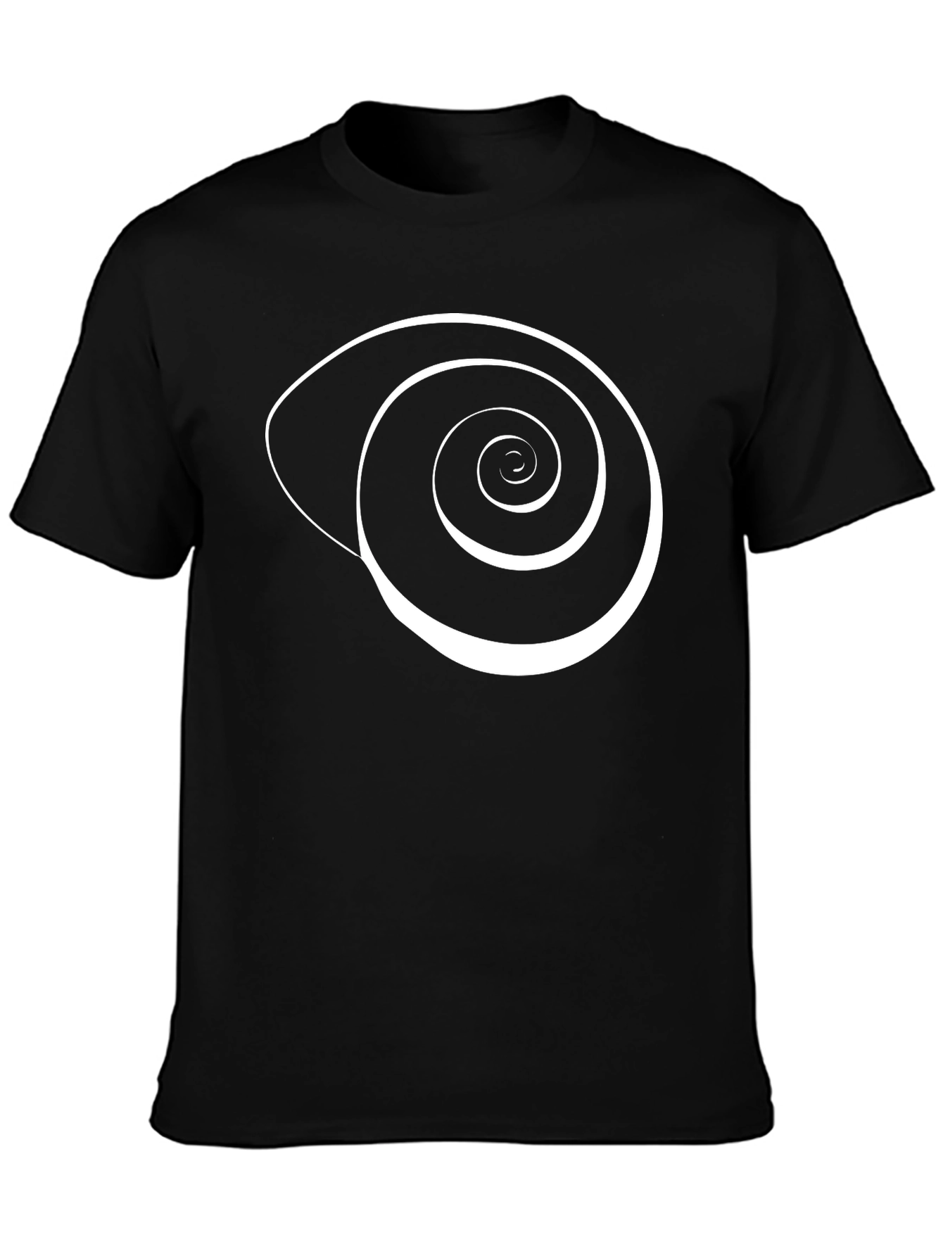 Spiral Graphic Print Black Cotton T-Shirt