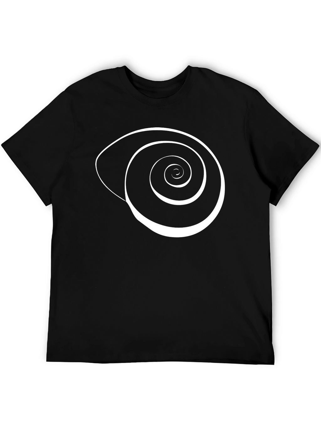 Spiral Graphic Print Black Cotton T-Shirt