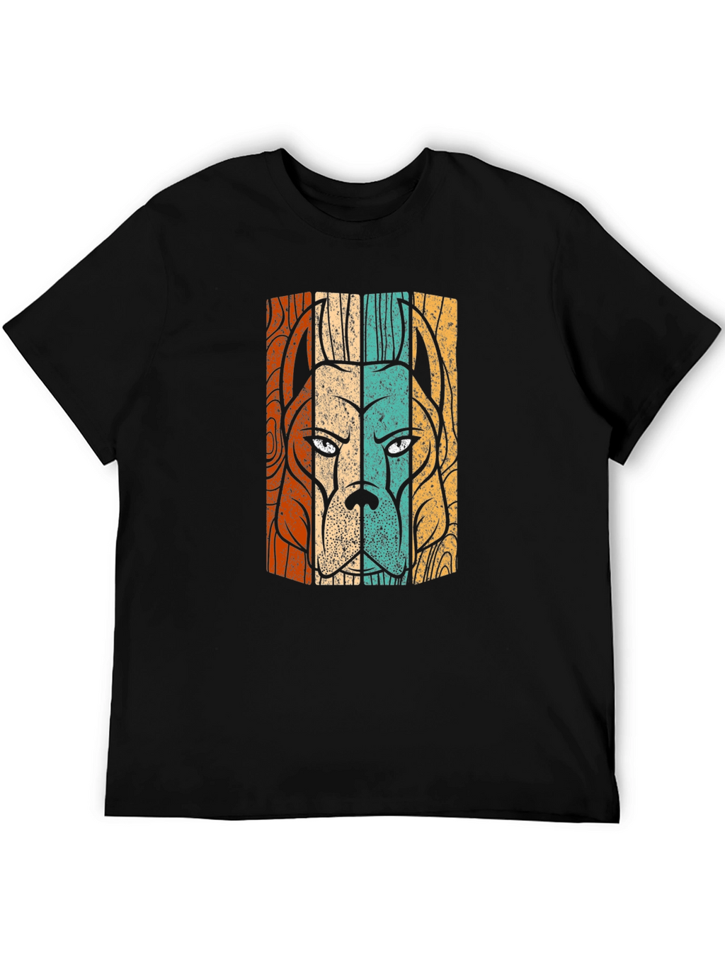 Retro Dog Breed Graphic Tee - Black Cotton Shirt