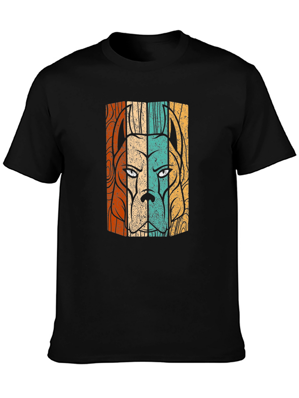 Retro Dog Breed Graphic Tee - Black Cotton Shirt