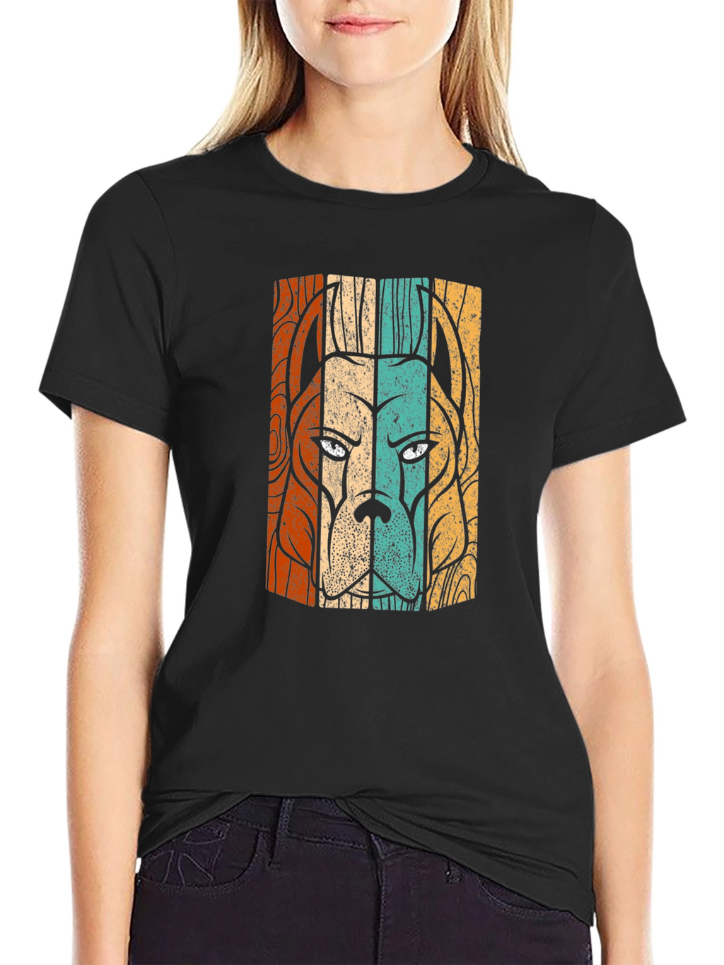 Retro Dog Breed Graphic Tee - Black Cotton Shirt