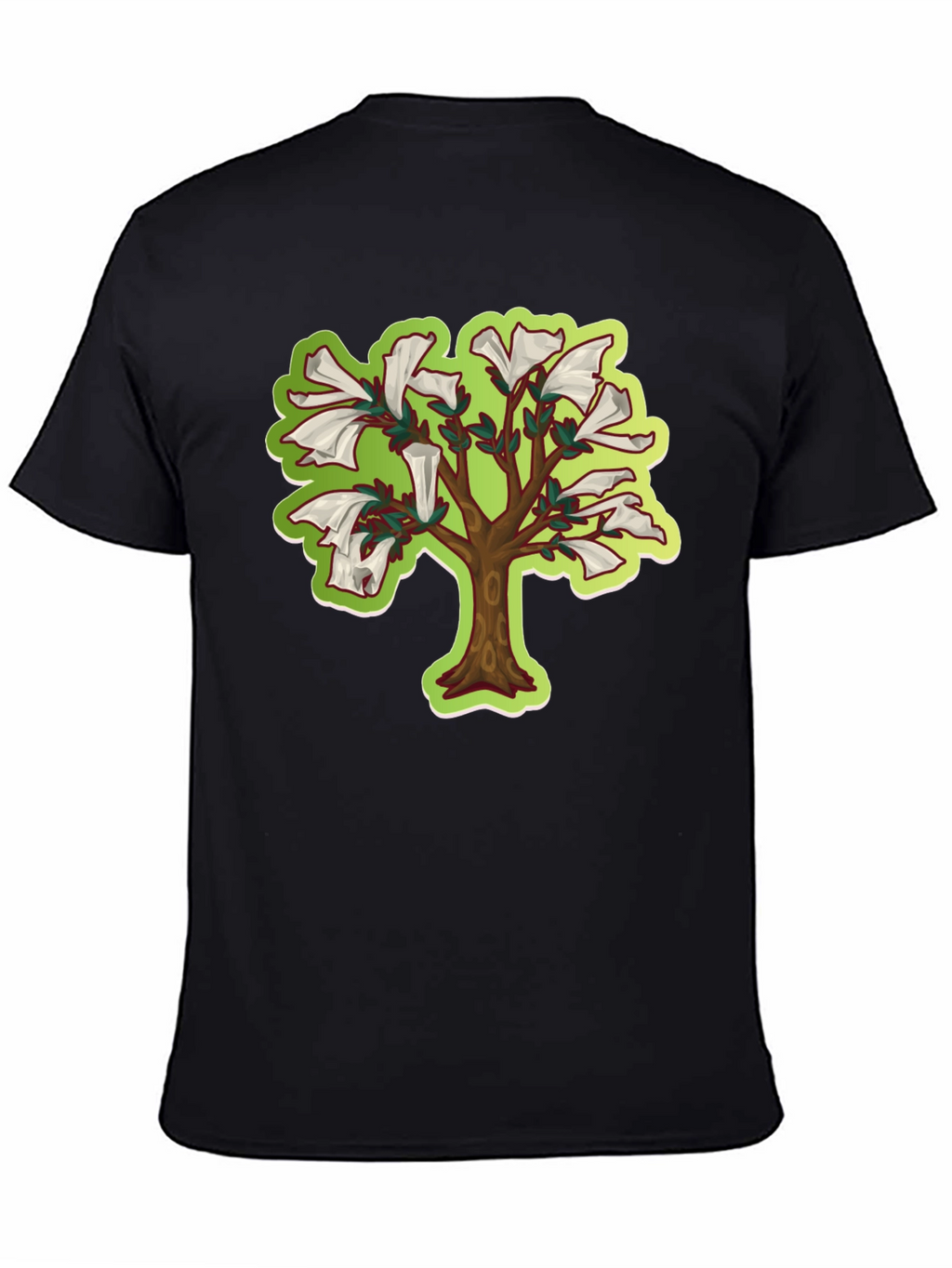 Unique Tree Graphic T-Shirt - Black Cotton Tee