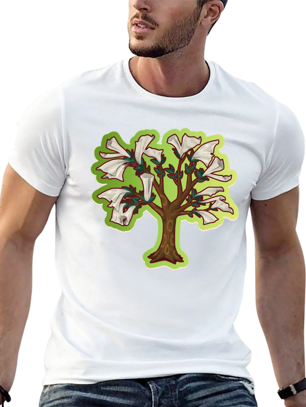 Unique Tree Graphic T-Shirt - Black Cotton Tee