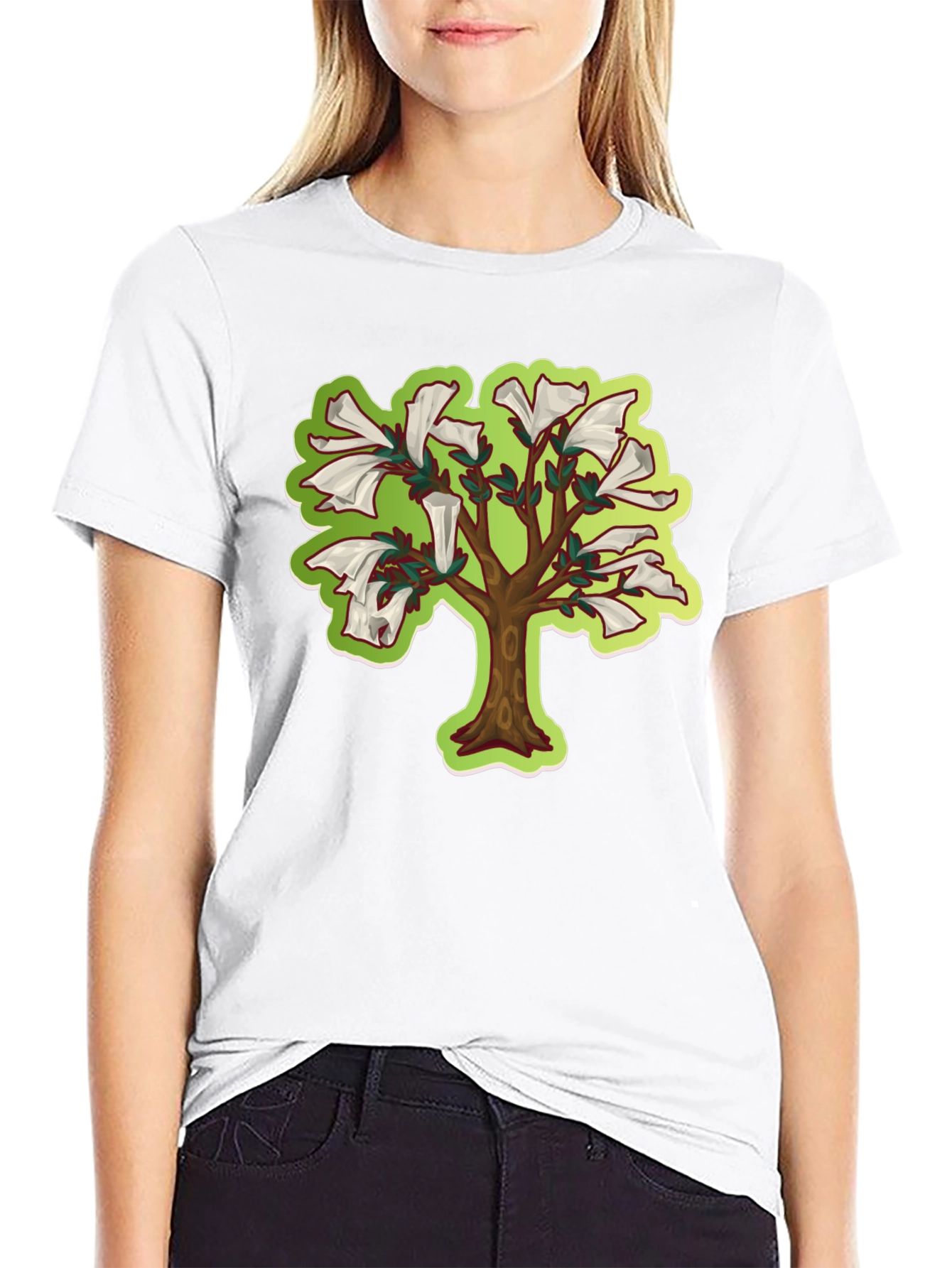 Unique Tree Graphic T-Shirt - Black Cotton Tee