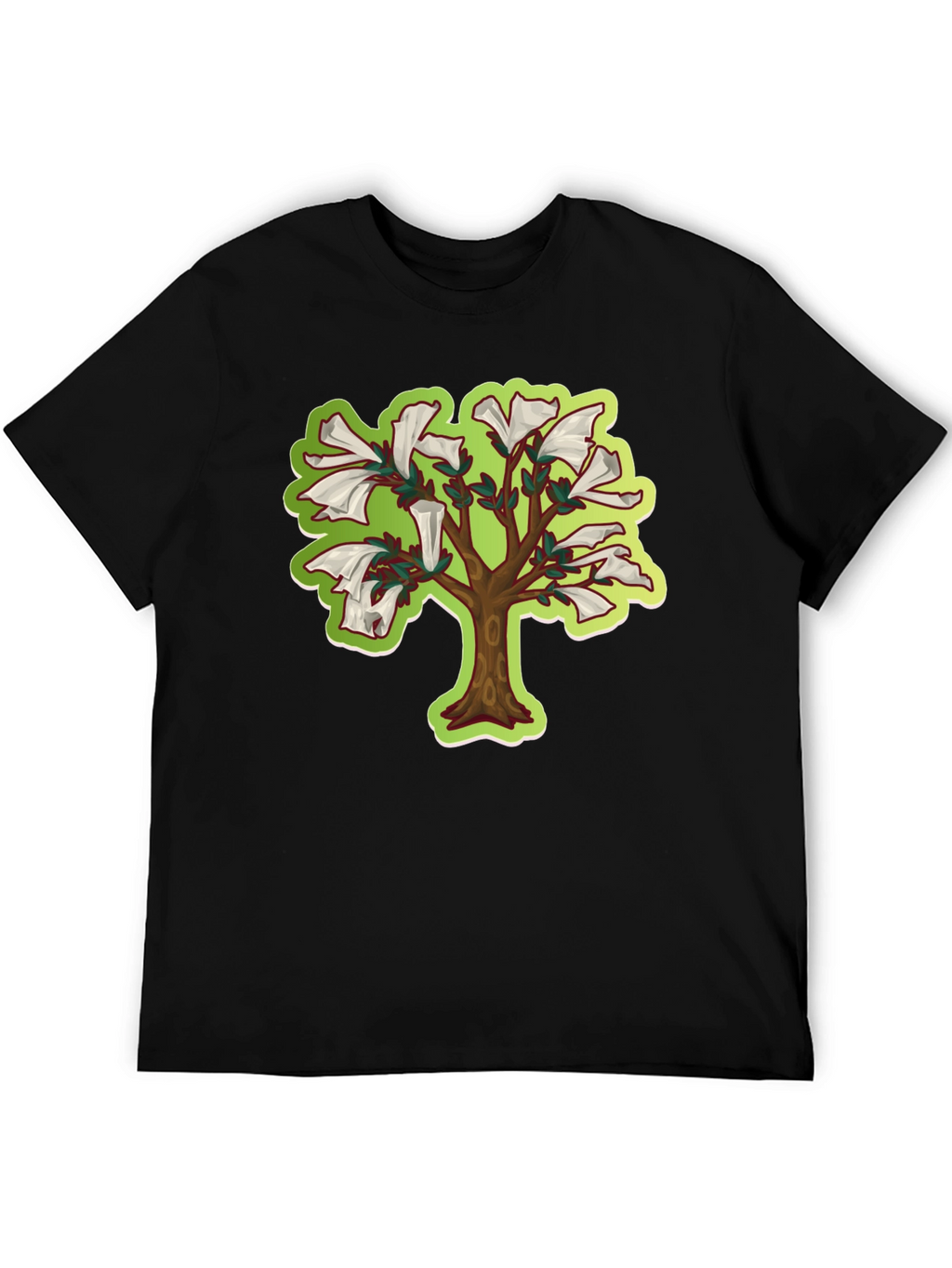 Unique Tree Graphic T-Shirt - Black Cotton Tee