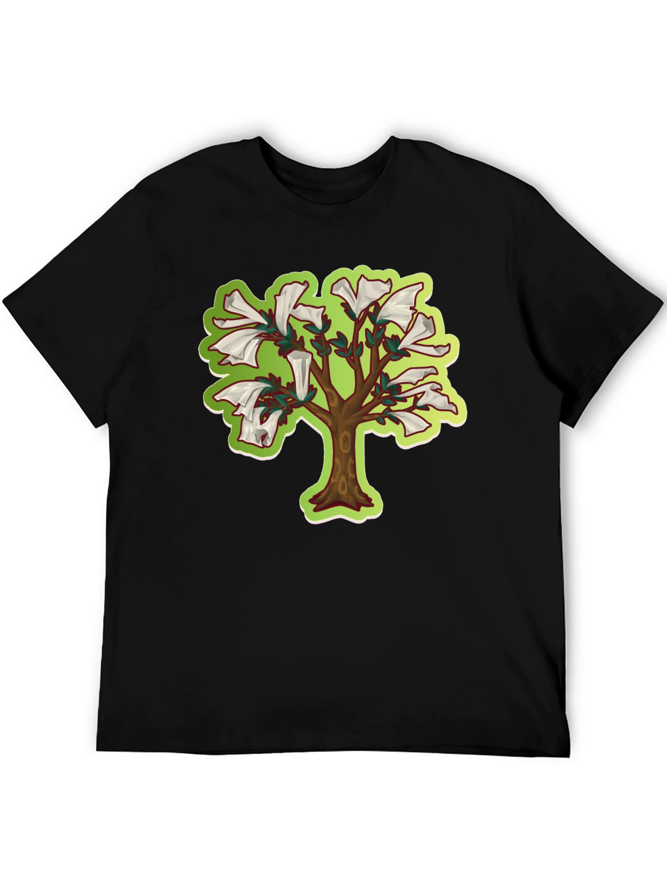 Unique Tree Graphic T-Shirt - Black Cotton Tee