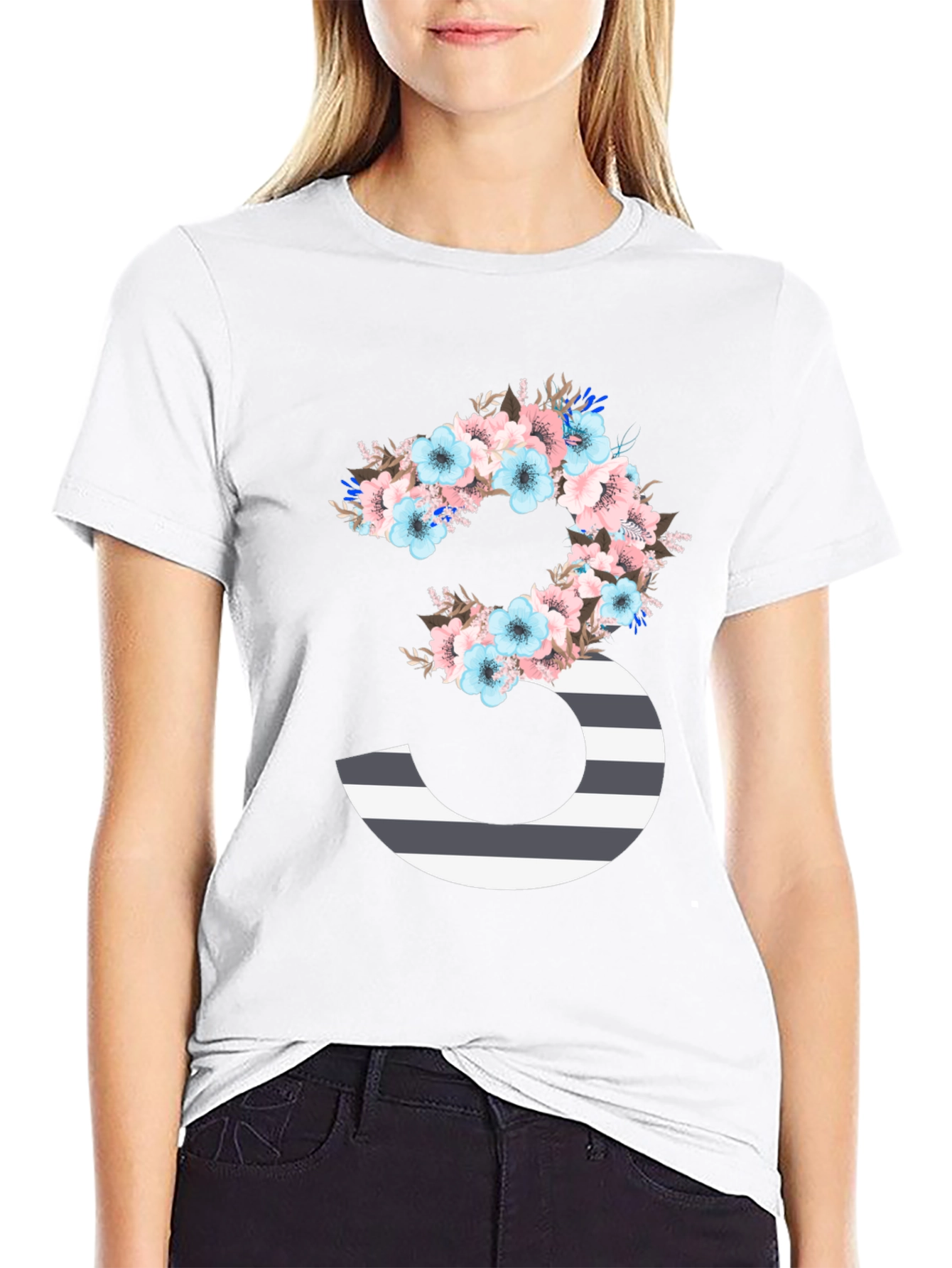 Floral Number 3 Graphic Tee