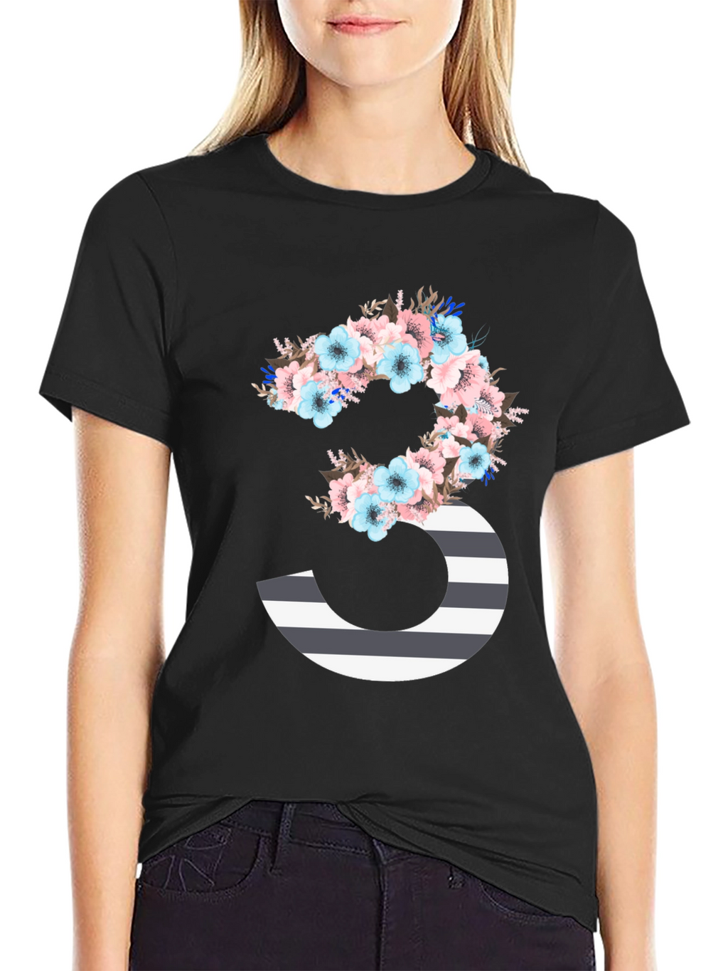 Floral Number 3 Graphic Tee