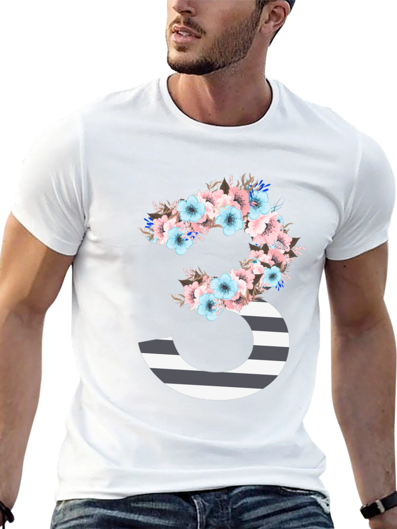 Floral Number 3 Graphic Tee
