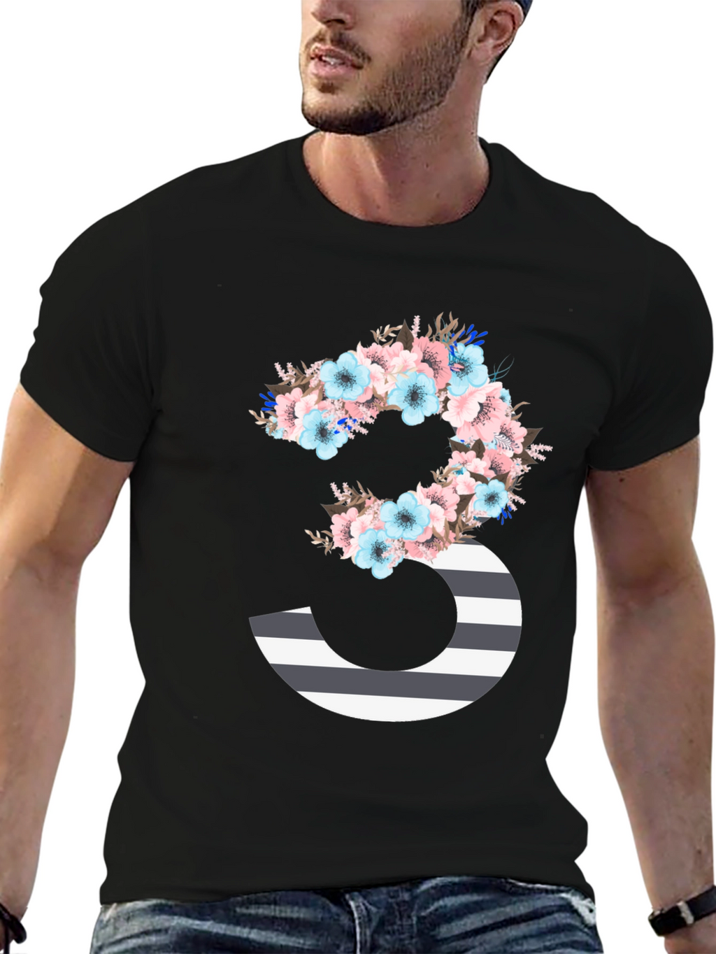 Floral Number 3 Graphic Tee