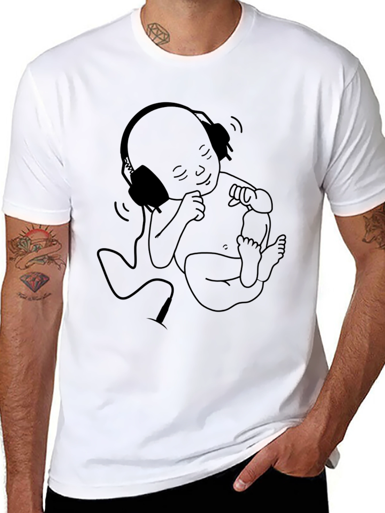 Baby DJ Graphic Tee - Cool Black Cotton T-Shirt