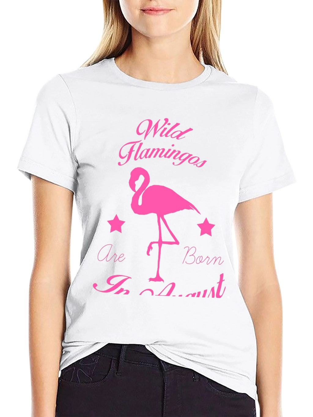 Wild Flamingos Born in August T-Shirt