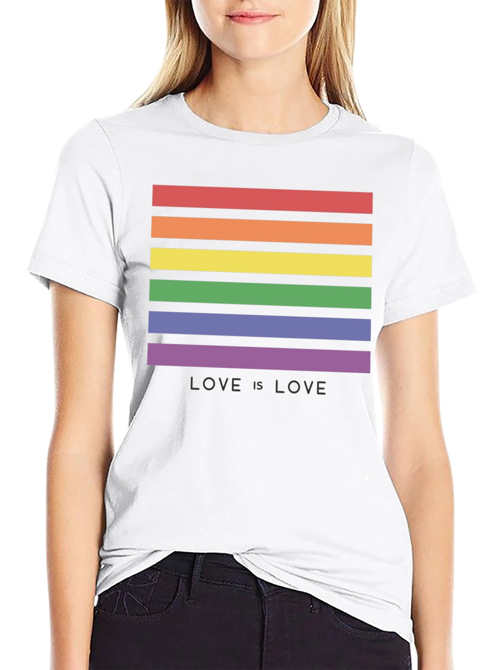 Love is Love LGBT Pride Rainbow Striped T-Shirt