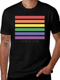 Love is Love LGBT Pride Rainbow Striped T-Shirt