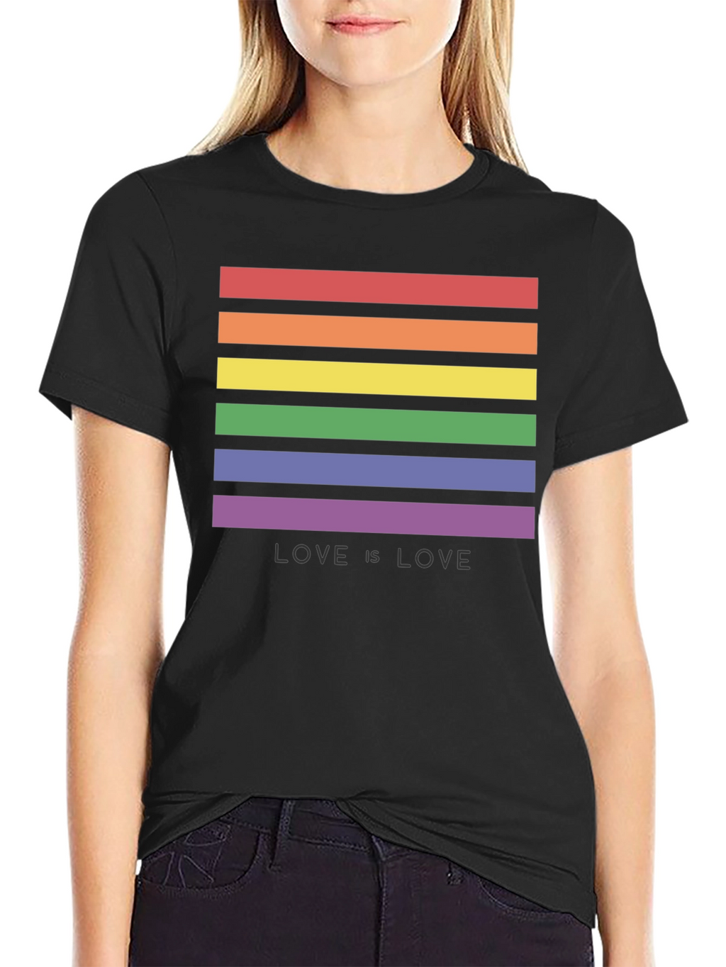 Love is Love LGBT Pride Rainbow Striped T-Shirt
