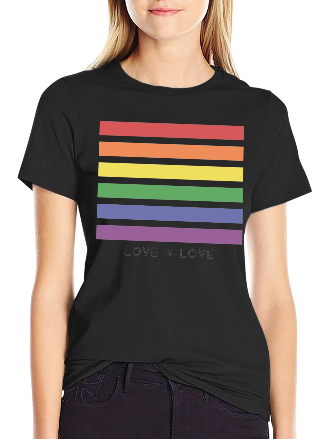 Love is Love LGBT Pride Rainbow Striped T-Shirt