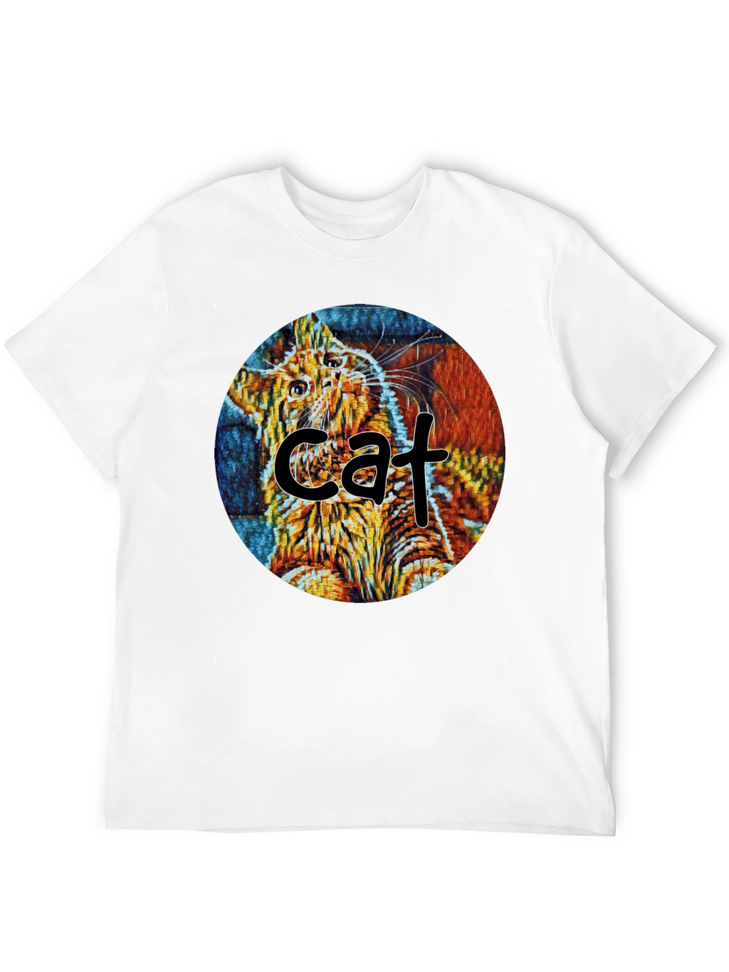 Abstract Cat Graphic T-Shirt - Unique Art Tee